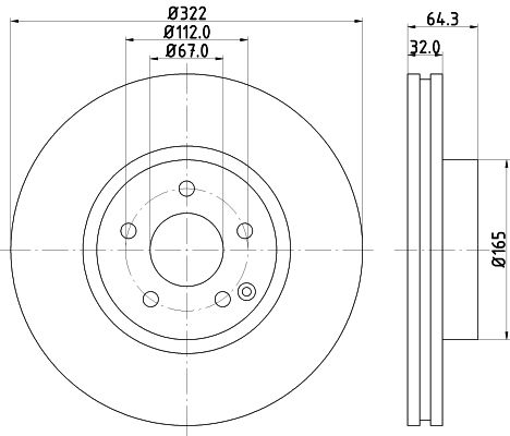 Bremsscheibe Vorderachse Hella Pagid 8DD 355 129-521 von Hella Pagid