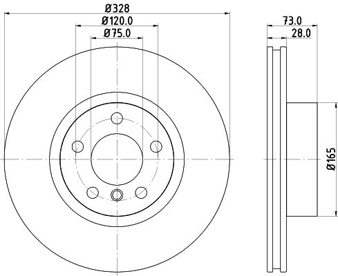 Bremsscheibe Vorderachse Hella Pagid 8DD 355 129-631 von Hella Pagid