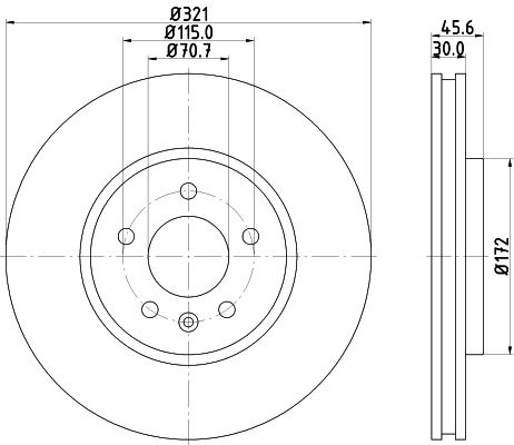 Bremsscheibe Vorderachse Hella Pagid 8DD 355 129-691 von Hella Pagid