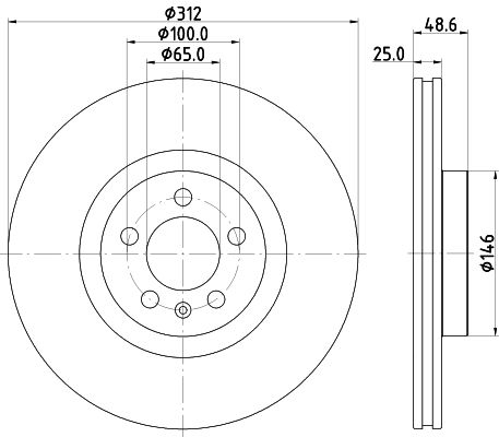 Bremsscheibe Vorderachse Hella Pagid 8DD 355 132-011 von Hella Pagid