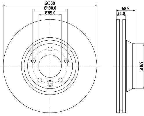 Bremsscheibe Vorderachse links Hella Pagid 8DD 355 109-761 von Hella Pagid