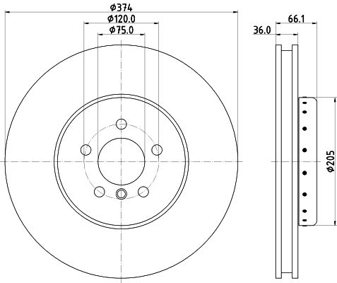 Bremsscheibe Vorderachse links Hella Pagid 8DD 355 120-681 von Hella Pagid