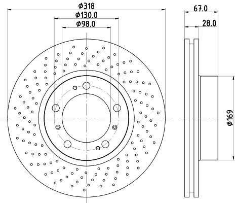 Bremsscheibe Vorderachse links Hella Pagid 8DD 355 127-501 von Hella Pagid