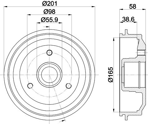 Bremstrommel Hinterachse Hella Pagid 8DT 355 300-051 von Hella Pagid