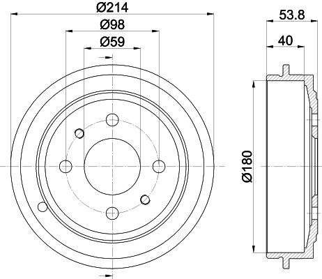 Bremstrommel Hinterachse Hella Pagid 8DT 355 300-081 von Hella Pagid