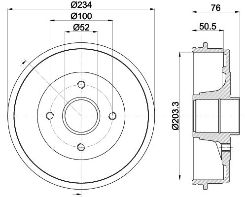 Bremstrommel Hinterachse Hella Pagid 8DT 355 300-611 von Hella Pagid