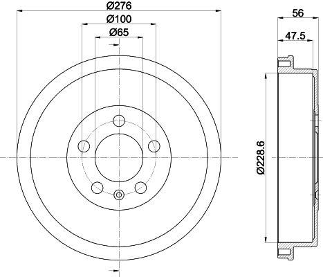 Bremstrommel Hinterachse Hella Pagid 8DT 355 303-081 von Hella Pagid