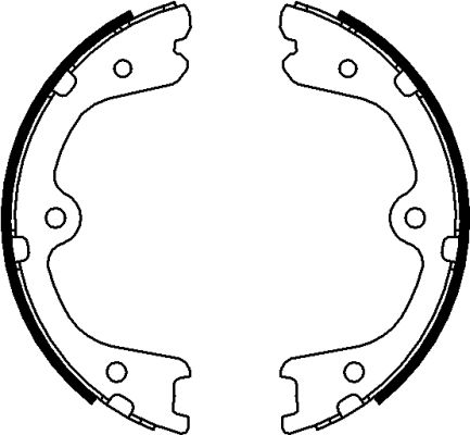 Bremsbackensatz, Feststellbremse Hella 8DA 355 050-861 von Hella