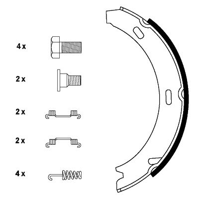 Bremsbackensatz, Feststellbremse Hinterachse Hella 8DA 355 050-341 von Hella