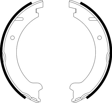 Bremsbackensatz, Feststellbremse Hinterachse Hella 8DA 355 050-361 von Hella