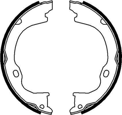 Bremsbackensatz, Feststellbremse Hinterachse Hella 8DA 355 050-911 von Hella