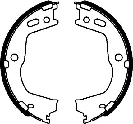 Bremsbackensatz, Feststellbremse Hinterachse Hella 8DA 355 050-981 von Hella