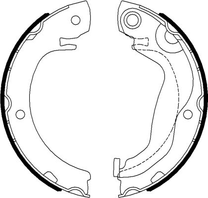 Bremsbackensatz, Feststellbremse Hinterachse Hella 8DA 355 051-041 von Hella