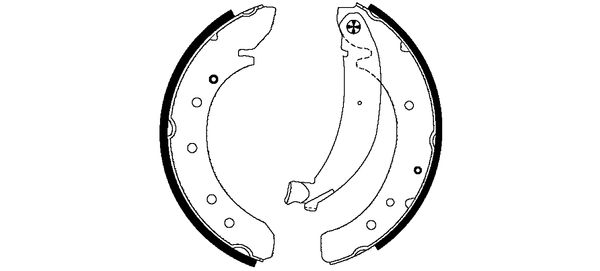 Bremsbackensatz Hinterachse Hella 8DB 355 001-601 von Hella