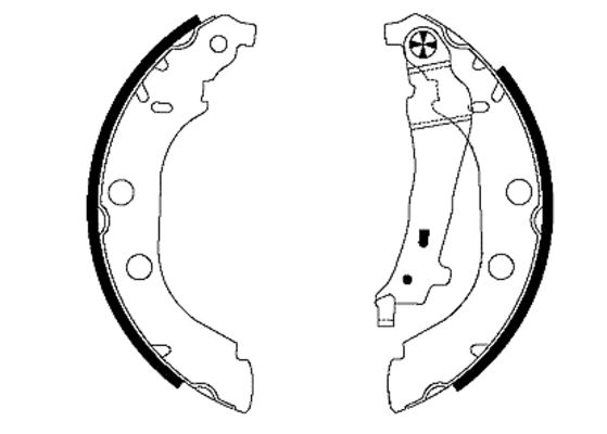 Bremsbackensatz Hinterachse Hella 8DB 355 001-801 von Hella