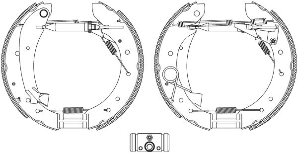 Bremsbackensatz Hinterachse Hella 8DB 355 005-281 von Hella