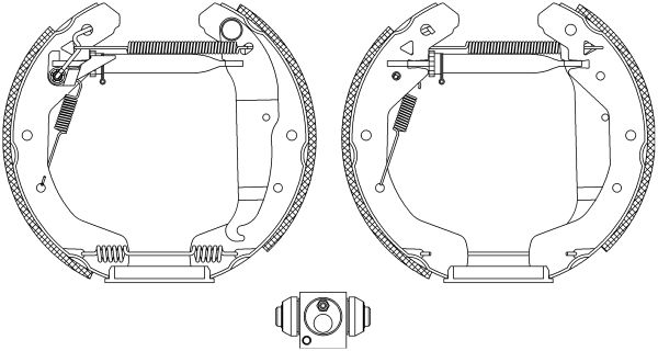 Bremsbackensatz Hinterachse Hella 8DB 355 022-671 von Hella