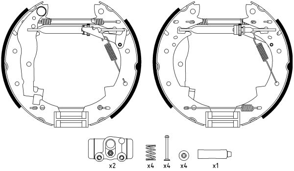 Bremsbackensatz Hinterachse Hella 8DB 355 022-731 von Hella