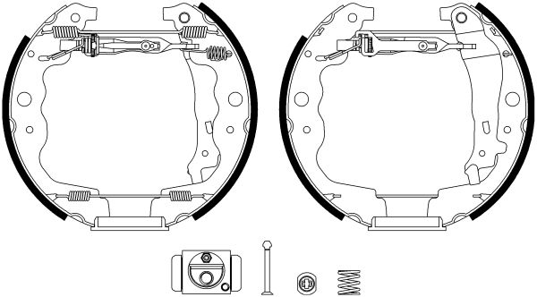 Bremsbackensatz Hinterachse Hella 8DB 355 022-871 von Hella