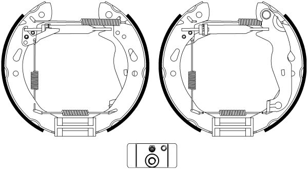 Bremsbackensatz Hinterachse Hella 8DB 355 022-921 von Hella