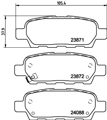 Bremsbelagsatz, Scheibenbremse Hinterachse Hella 8DB 355 010-241 von Hella