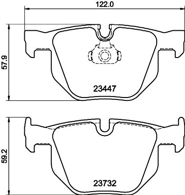 Bremsbelagsatz, Scheibenbremse Hinterachse Hella 8DB 355 013-941 von Hella