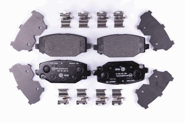 Bremsbelagsatz, Scheibenbremse Hinterachse Hella 8DB 355 020-311 von Hella