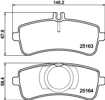 Bremsbelagsatz, Scheibenbremse Hinterachse Hella 8DB 355 021-371 von Hella