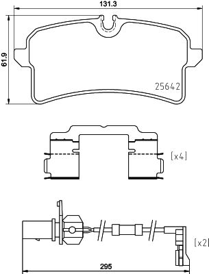 Bremsbelagsatz, Scheibenbremse Hinterachse Hella 8DB 355 025-291 von Hella