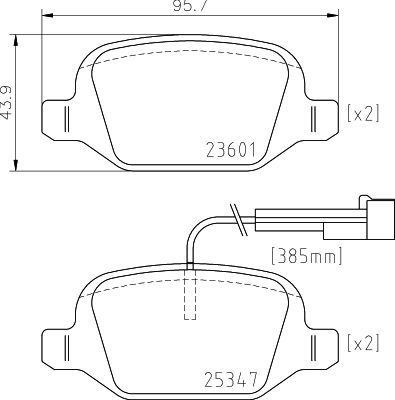 Bremsbelagsatz, Scheibenbremse Hinterachse Hella 8DB 355 031-561 von Hella