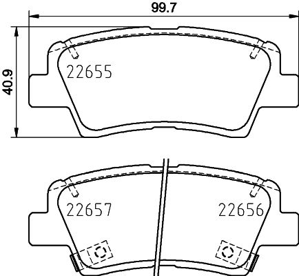 Bremsbelagsatz, Scheibenbremse Hinterachse Hella 8DB 355 031-681 von Hella