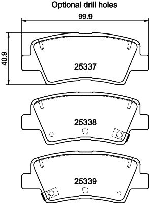 Bremsbelagsatz, Scheibenbremse Hinterachse Hella 8DB 355 040-171 von Hella