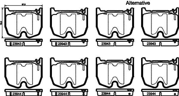 Bremsbelagsatz, Scheibenbremse Vorderachse Hella 8DB 355 010-381 von Hella