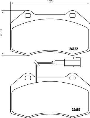 Bremsbelagsatz, Scheibenbremse Vorderachse Hella 8DB 355 014-061 von Hella