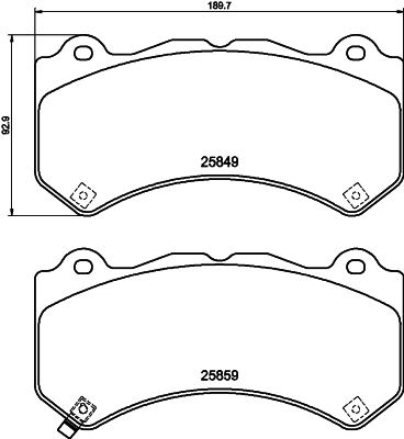 Bremsbelagsatz, Scheibenbremse Vorderachse Hella 8DB 355 021-041 von Hella