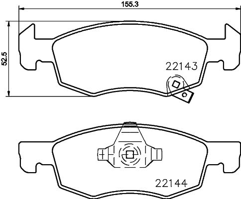 Bremsbelagsatz, Scheibenbremse Vorderachse Hella 8DB 355 023-261 von Hella