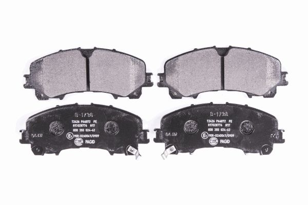 Bremsbelagsatz, Scheibenbremse Vorderachse Hella 8DB 355 024-621 von Hella