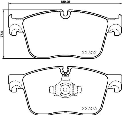 Bremsbelagsatz, Scheibenbremse Vorderachse Hella 8DB 355 024-661 von Hella