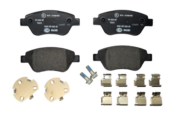 Bremsbelagsatz, Scheibenbremse Vorderachse Hella 8DB 355 025-301 von Hella