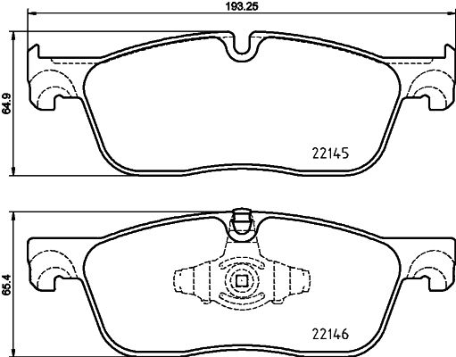 Bremsbelagsatz, Scheibenbremse Vorderachse Hella 8DB 355 025-701 von Hella