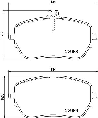 Bremsbelagsatz, Scheibenbremse Vorderachse Hella 8DB 355 037-961 von Hella