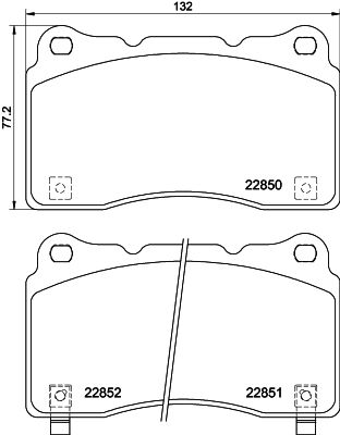 Bremsbelagsatz, Scheibenbremse Vorderachse Hella 8DB 355 039-151 von Hella