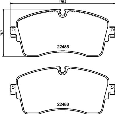 Bremsbelagsatz, Scheibenbremse Vorderachse Hella 8DB 355 040-361 von Hella