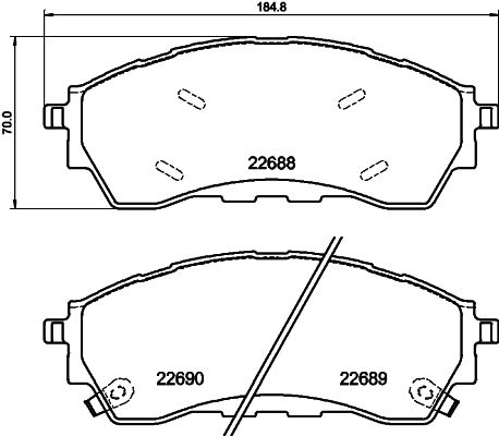 Bremsbelagsatz, Scheibenbremse Vorderachse Hella 8DB 355 040-401 von Hella