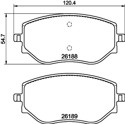 Bremsbelagsatz, Scheibenbremse Vorderachse Hella 8DB 355 040-541 von Hella