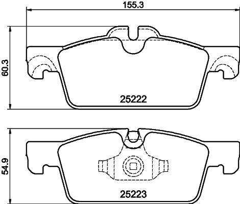 Bremsbelagsatz, Scheibenbremse Vorderachse Hella 8DB 355 041-101 von Hella