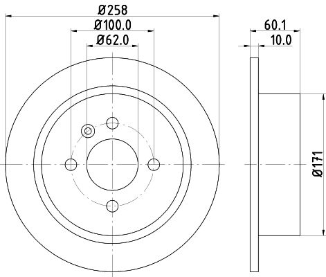 Bremsscheibe Hinterachse Hella 8DD 355 100-351 von Hella