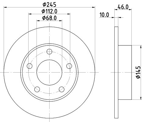 Bremsscheibe Hinterachse Hella 8DD 355 101-381 von Hella