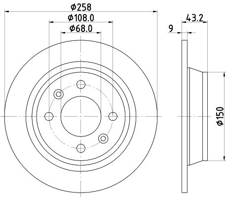 Bremsscheibe Hinterachse Hella 8DD 355 102-091 von Hella