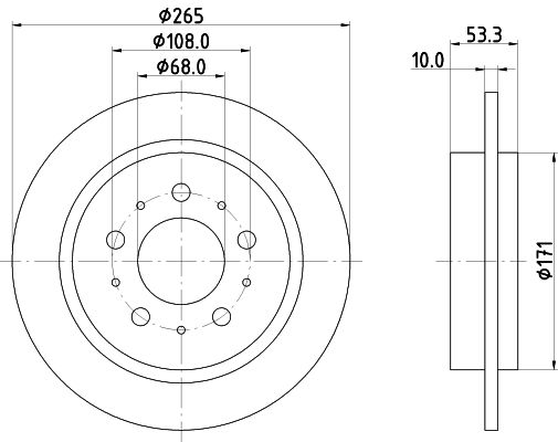 Bremsscheibe Hinterachse Hella 8DD 355 102-261 von Hella